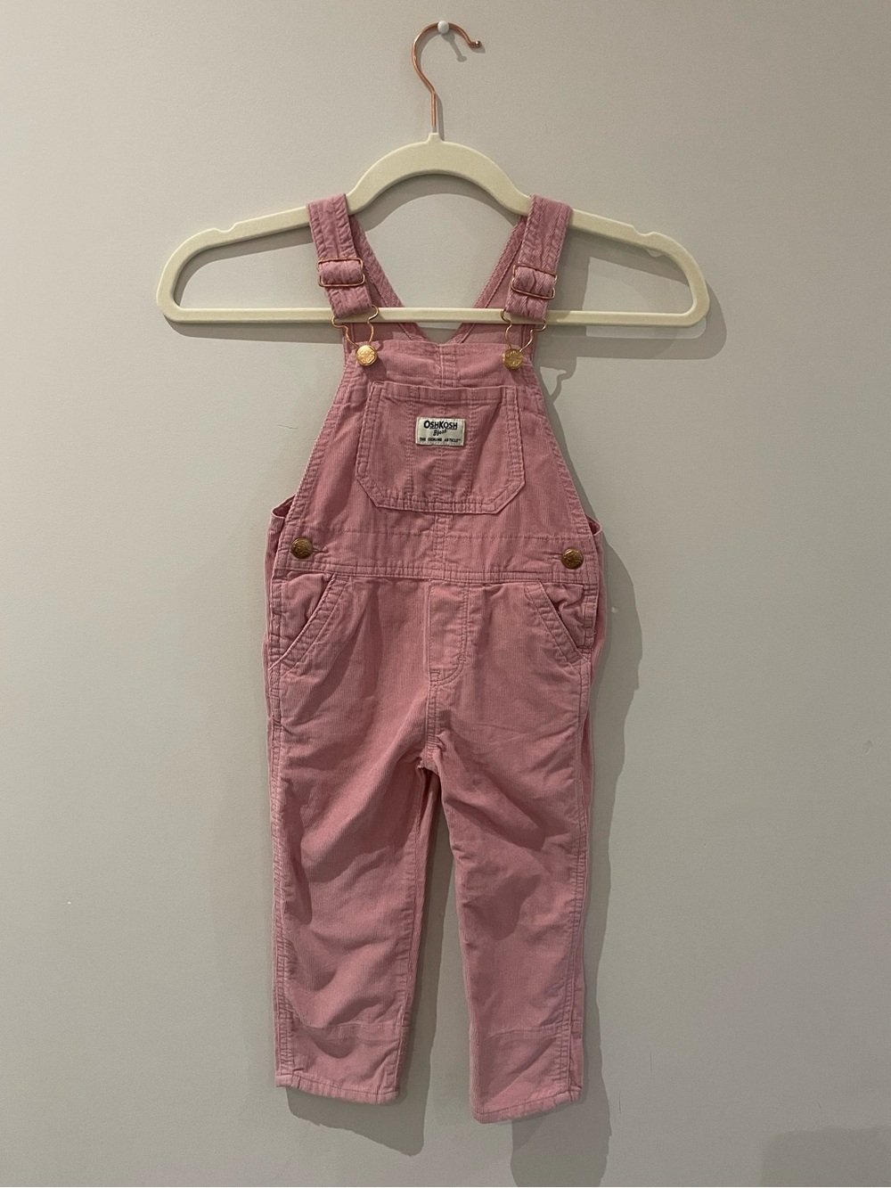 OshKosh B'gosh Dusty Pink Corduroy Overalls for Kids - 2T